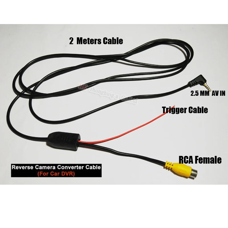 2 metry kabel RCA do 2.5mm kabel AV dla tylna kamera samochodowa konwerter kabel dla wideorejestrator samochodowy asystent parkowania