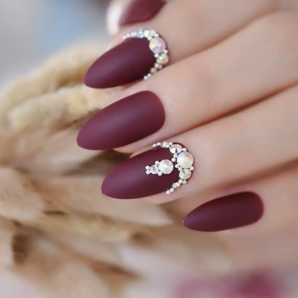 Detail Feedback Questions About 3d Frosted Burgundy Matte Stiletto Detail Feedback Questions About 3d Frosted Burgundy Matte Stiletto