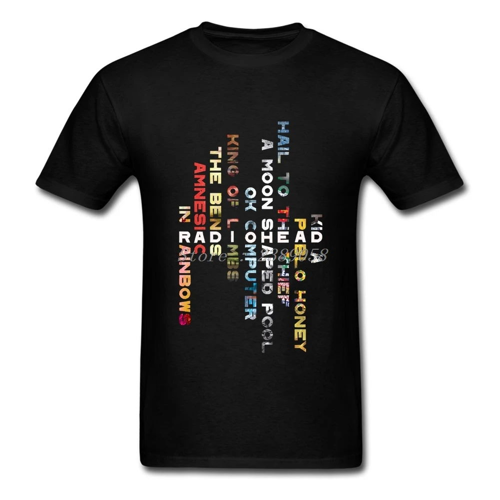 Camiseta con letras para Hombre manga corta Radiohead verano Top Camisetas de lujo para adultos Camisetas Hombre