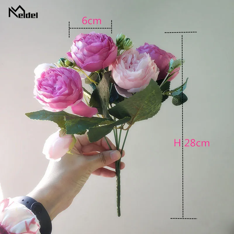 artificial flowers roses peonies wedding bouquet 