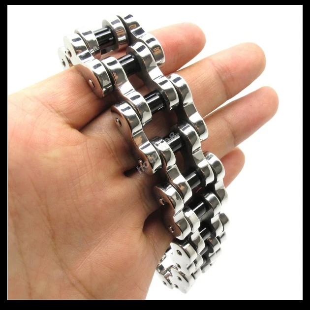 Whole 22mm Huge Heavy Men S Motor Bike Chain Silver Black Whole 22mm Huge Heavy Men S Motor Bike Chain Silver Black Motorcycle Bracelet Bangle Stainless Steel Jewelry In Link Bracelets From