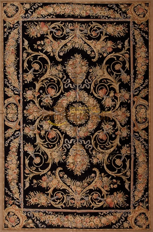 

French Savonnerie Hand Knotted Wool Rug Carpet Reversible Square Rug Classic Knitting Natural Sheep Wool