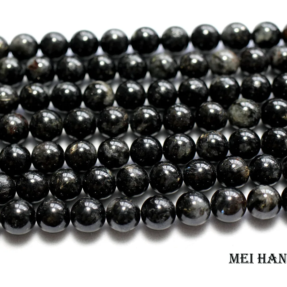 Meihan натуральный 6 мм/8 мм/10 мм арстрофилит гладкие круглые бусины редкий камень для изготовления ювелирных изделий Дизайн diy браслет ожерелье