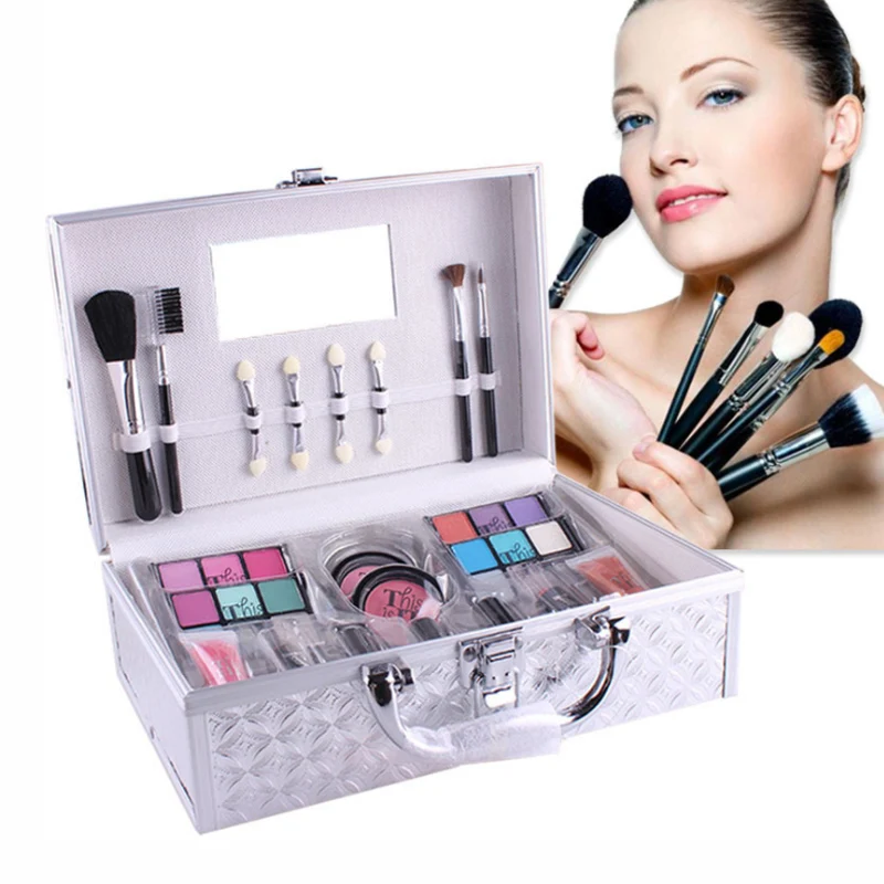 

Colorful eyeshadow makeup box repair capacity blush lip gloss lipstick nail polish lasting non-marking easy to apply makeup box