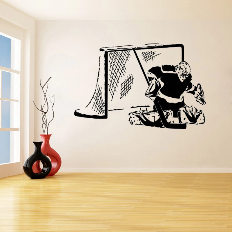 Хоккей Вратарь наклейки на стену для детских детская для мальчиков спальная; игровая виниловые наклейки Гостиная Арт Декор K166