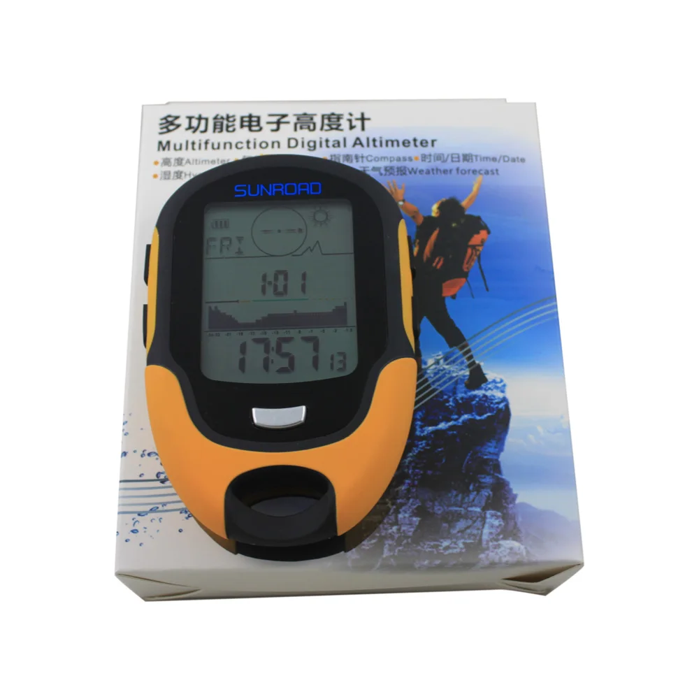Sunroad FR500 Multifunction LCD Digital Altimeter Barometer Compass Thermometer Hygrometer Weather Forecast LED Torch Waterproof