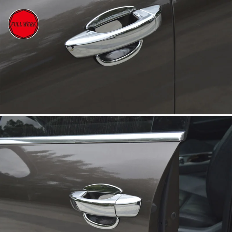 ABS Chrome Car Door Handle Door Bowl Trim for VW Touareg 2011 2017 4
