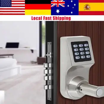 

4-in-1 Electronic Door Lock Unlocked by Password RF Card Remote Control Key Home Security Entry Door Lock