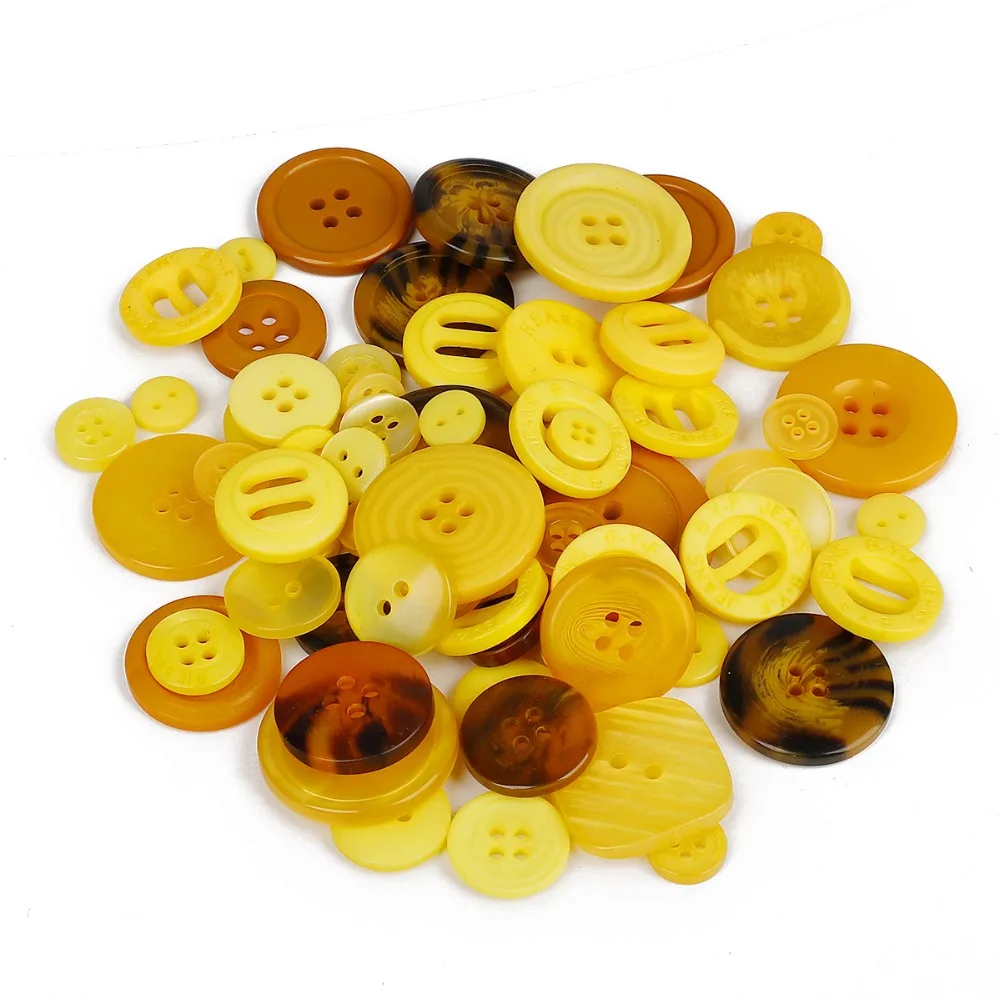 

Yellow Buttons 50 Gram Multi Size Round Resin Button for DIY Making Hand Knitting doll's clothing Promotions Sewing Scrapbook