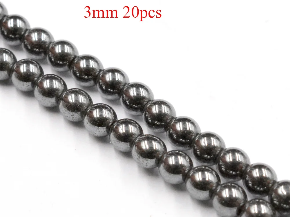 

FLTMRH Natural Stone Black Hematite Beads 4 6 8 10 MM 15" Per Strand Pick Size For Jewelry Making