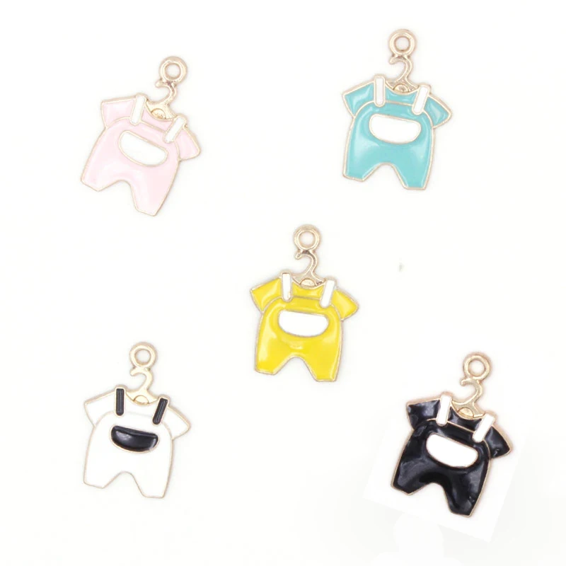 

10pcs/lot Baby Cloth Design DIY Enamel Necklace Bracelet Pendants Charms Handmade Alloy Jewelry Decoration Accessories YZ344