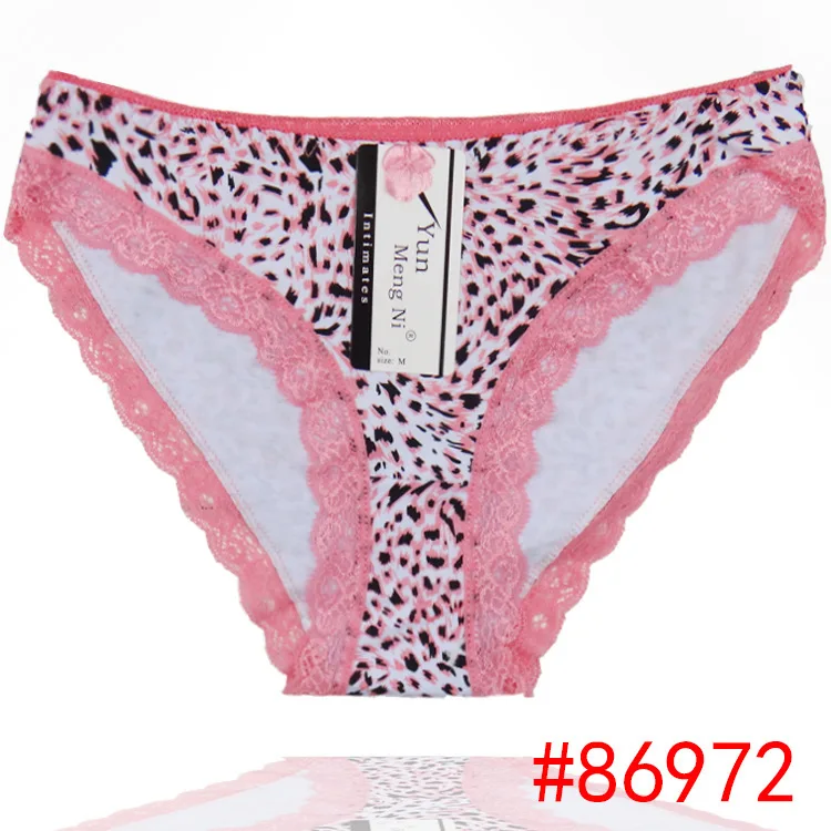 2015 New lace trim cotton bikini panties sexy leopard lady brief
