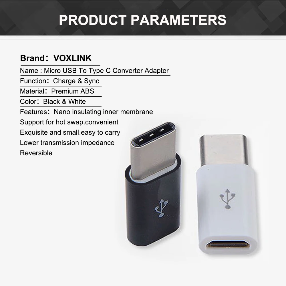 VOXLINK 5 шт микро Usb штекер type-c Micro Usb-type c конвертер адаптер для huawei Macbook Oneplus Xiaomi зарядное устройство