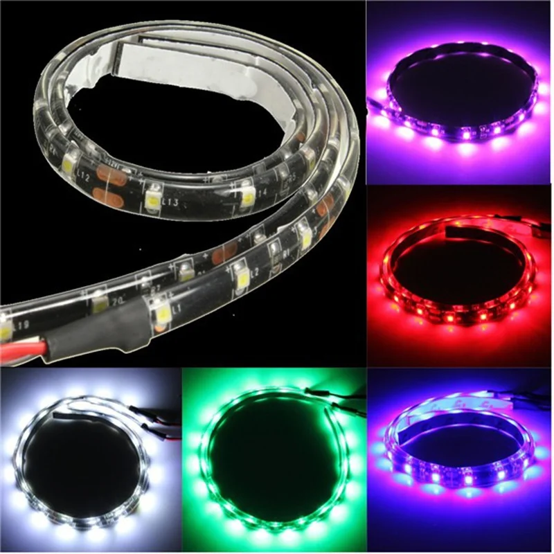 

2Pcs 30CM 18 LED Strip Light 3528 SMD IP65 Waterproof Flexible Tape Ribbon TV Background Lighting Strip Car Daytime Running Lamp