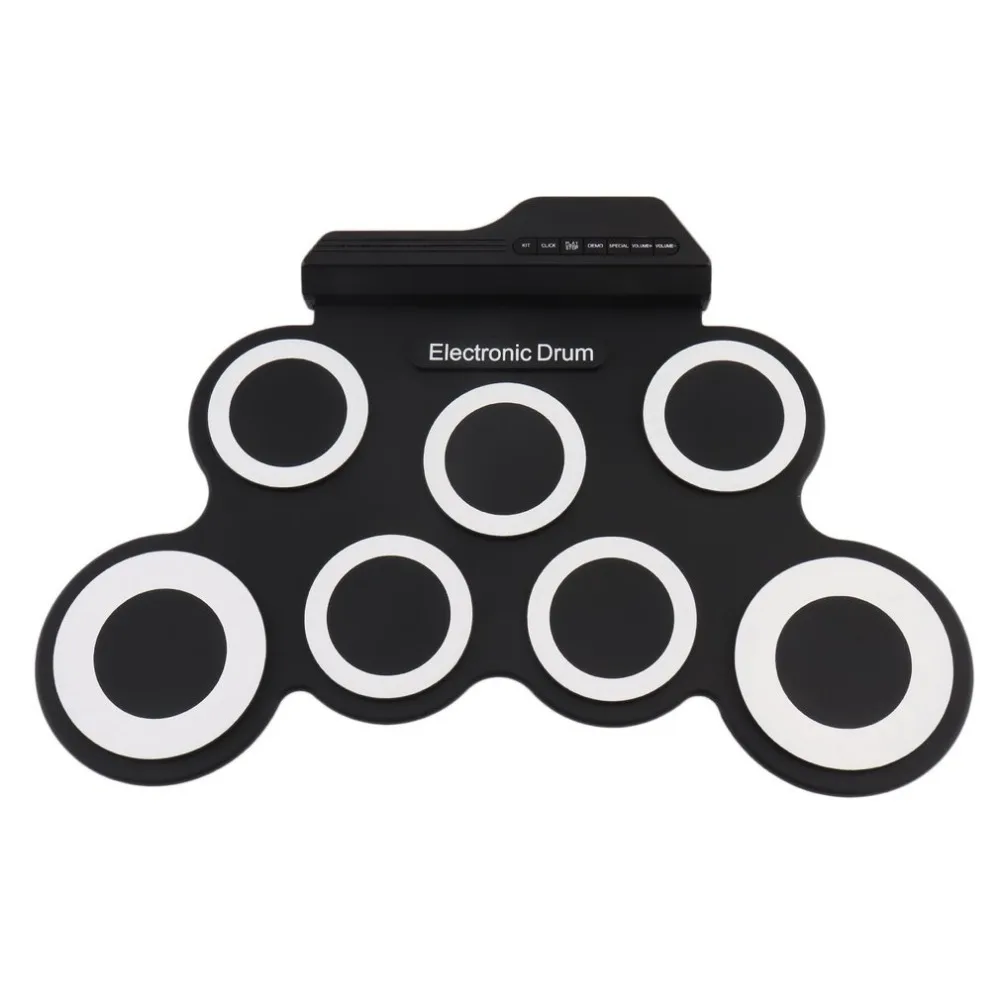  TSAI profesional 7 almohadillas de silicona portátil Digital USB rollo plegable de silicona Batería