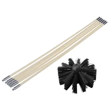 

Nylon Brush With 6pcs Long Handle Flexible Pipe Rods For Chimney Kettle House Cleaner Cleaning Tool Kit 649E