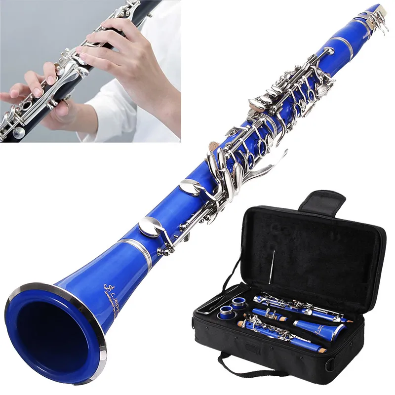 Кларнет многоцветный с никелевым покрытием и мундштуком 1 комплект|woodwind clarinet|musical