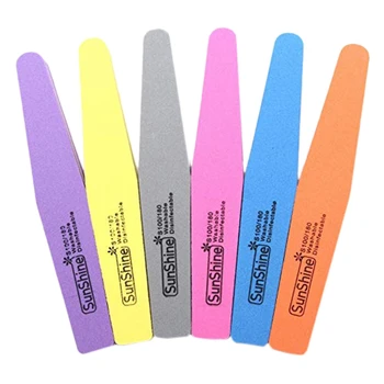 

60Pcs/Lot Nail Files Mix Color Nail File Sponge Diamond Shape Washable Nail Art Tools