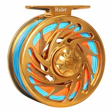 Очень прочный рыболовный Катушка Fly 3/4 5/6 7/8 9/10 WT на станке алюминий T6061 большие беседки золото Цвет Летающая катушка с линией