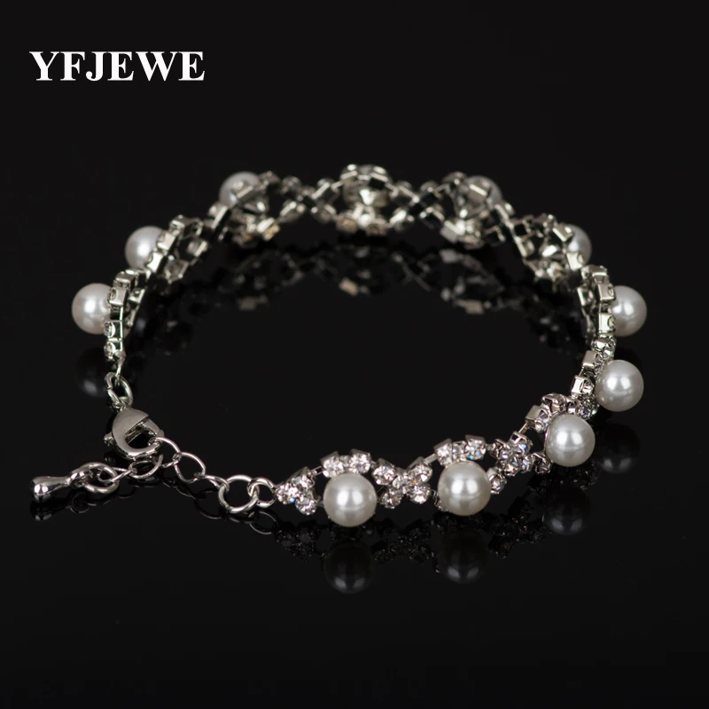 

YFJEWE fashion women jewelry ladies chain bracelet Physick paragraph pearl bracelet women's party Christmas Gift #B089
