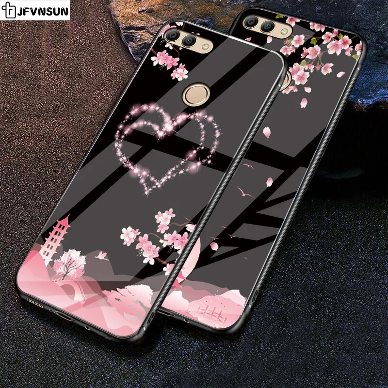 xiaomi Mi 8 Lite Case on xiaomi mi8 Case 6.26 inch 3D Flower Pattern Mirror Tempered Glass Case for Xiaomi Mi 8 mi8 Lite Cover