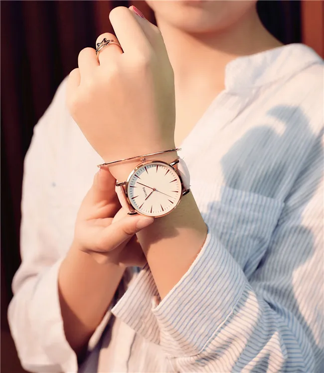 Изысканный Простой стиль женские часы Роскошные модные кварцевые наручные часы ulzzang Брендовые женские часы montre femme