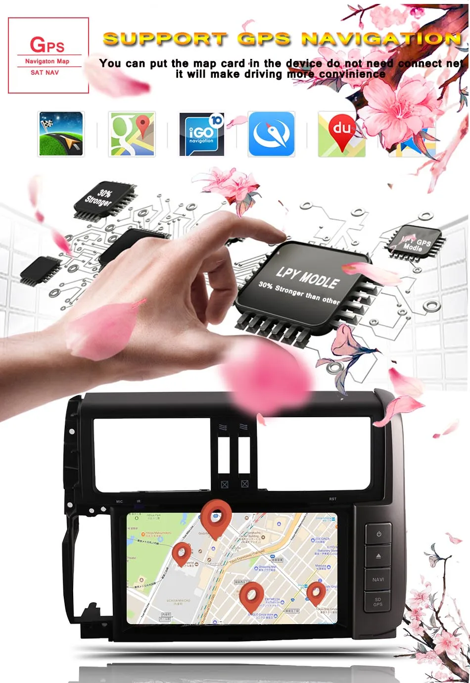 Perfect Android 9.0 8core 4gb auto-stereo music video pc media unit with 3/4g wifi gps glonass sat navi for Prado 150 2010- aux usb sd 6