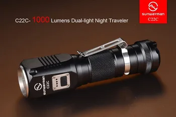 

2015 NEW Sunwayman C22C flashlight 1000 lumens U2 LED side R5 LED night traveler IPX8 NEUTRAL WHITE torch