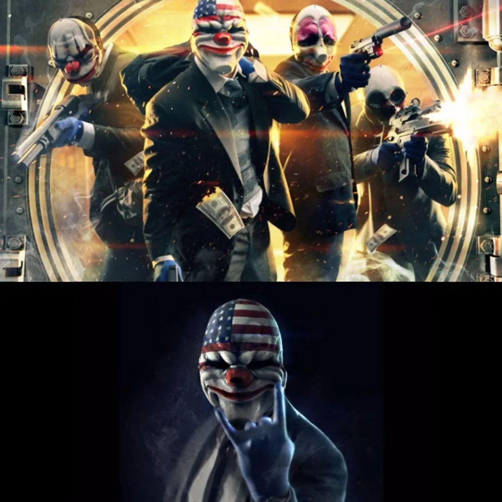 H& D маска Далласа Payday 2 Реплика, Клоун Маска, для геймера и косплей фестиваль