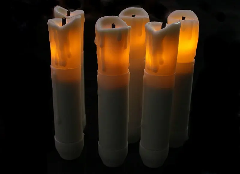 Burnt Ivory LED 6/" Taper Battery Powered Candle