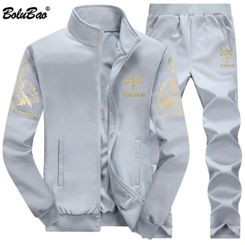 BOLUBAO Men Tracksuit Outwear Set 2 Pieces Autumn Sporting Male Fitness Sweatshirts & Sweatpants Sets Men's 1