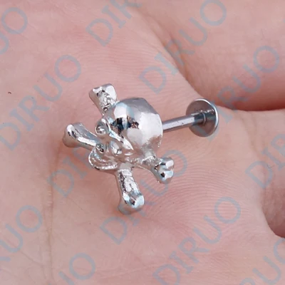 

Fashion Skull nail lip body piercing jewelry Nickel-free 16G 316L surgical steel