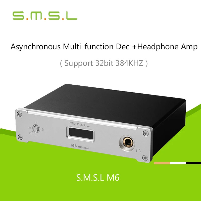 

SMSL M6 HIFI Audio Decoder Headphone Amplifier 32Bit/384KHz USB Asynchronous DAC Audio Multifunction Amp Aluminum Enclosure 2017