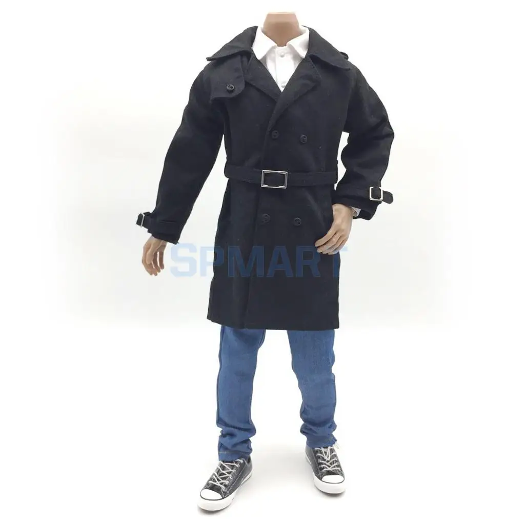 1/6 Scale Trench Coat Windcoat Outerwear Long Jacket Overcoat Clothing for 12'' Male Action Figure Accessories