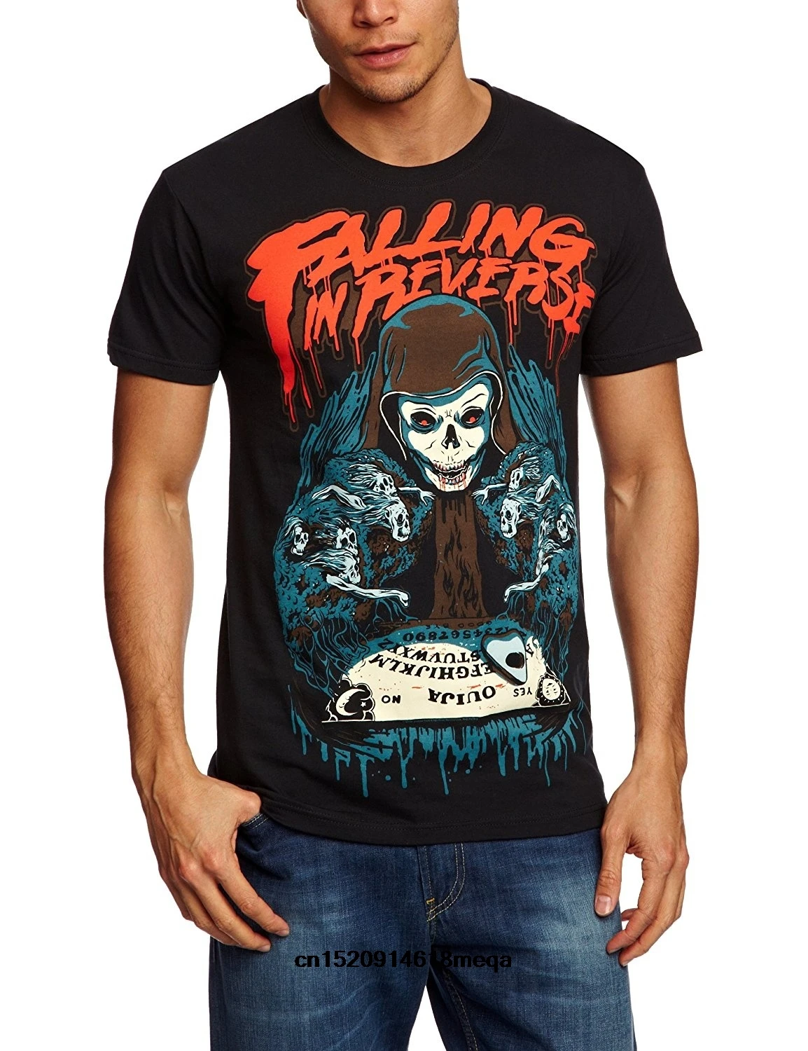 t shirt Plastichead Falling In Reverse Ouija Board Men's Black T-shirt Summer Printed Style | Мужская одежда