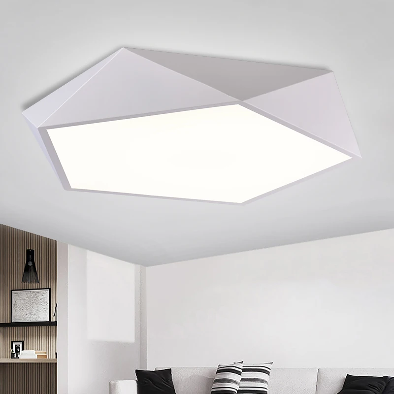 Black White Modern Nordic Minimalism LED Ceiling Lamp Art Creative