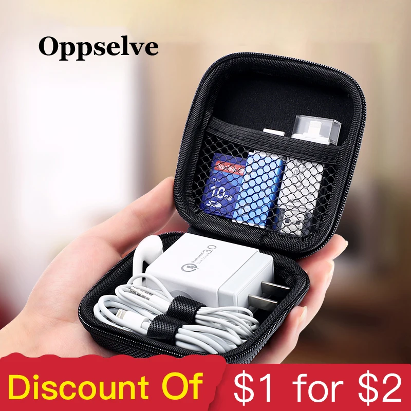 Oppselve الهاتف المحمول الاكسسوارات تخزين حزمة المحمولة البسيطة حالة ل سماعة/كابل يو اس بي/شاحن/محرك أقراص USB/الذاكرة حافظة للبطاقات
