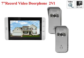 

new design indoor monitor 7" hot sale video door phone for villa with recording/snapshot function match IR Camera 2V1