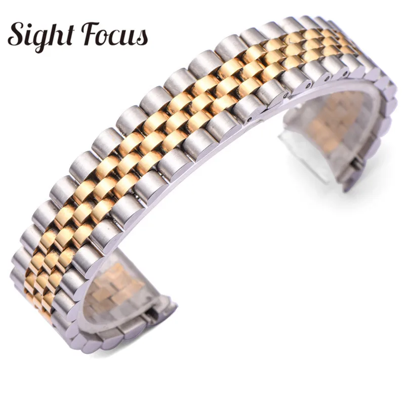 Rvs 13Mm 20Mm Horloge Band Voor Rolex Datejust President Jubileum Armband  Heren Vouwsluiting Bands relogio Masculino|Watchbands| - AliExpress