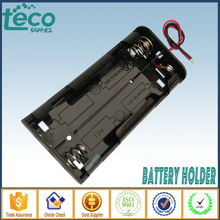 4pcs/lot 4 C Battery Holder Rohs Black Plastic Battery Storage Box