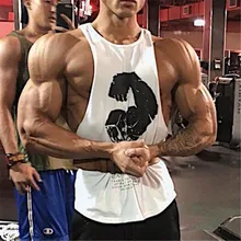 Тренировочная майка Топ Мужская одежда для фитнеса, без рукавов, футболки с принтом буквами, мышцв, Бодибилдинг майка Активные спортивные майки