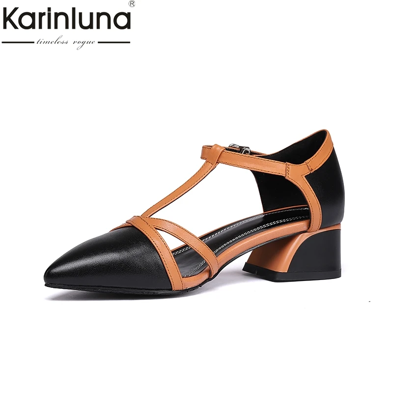 

KarinLuna Sexy Pointed Toe 2019 Brand New Chic Style Big Size 42 women's Pumps Elegant Mature Office Lady women's Shoes