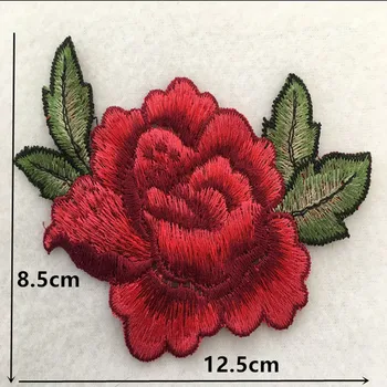 

Free Ship 10Pcs/Lot Rose Peony Flower Patches Embroidered Garment Appliques Sew On Clothes Cheongsam Wedding Dress Accessory DIY