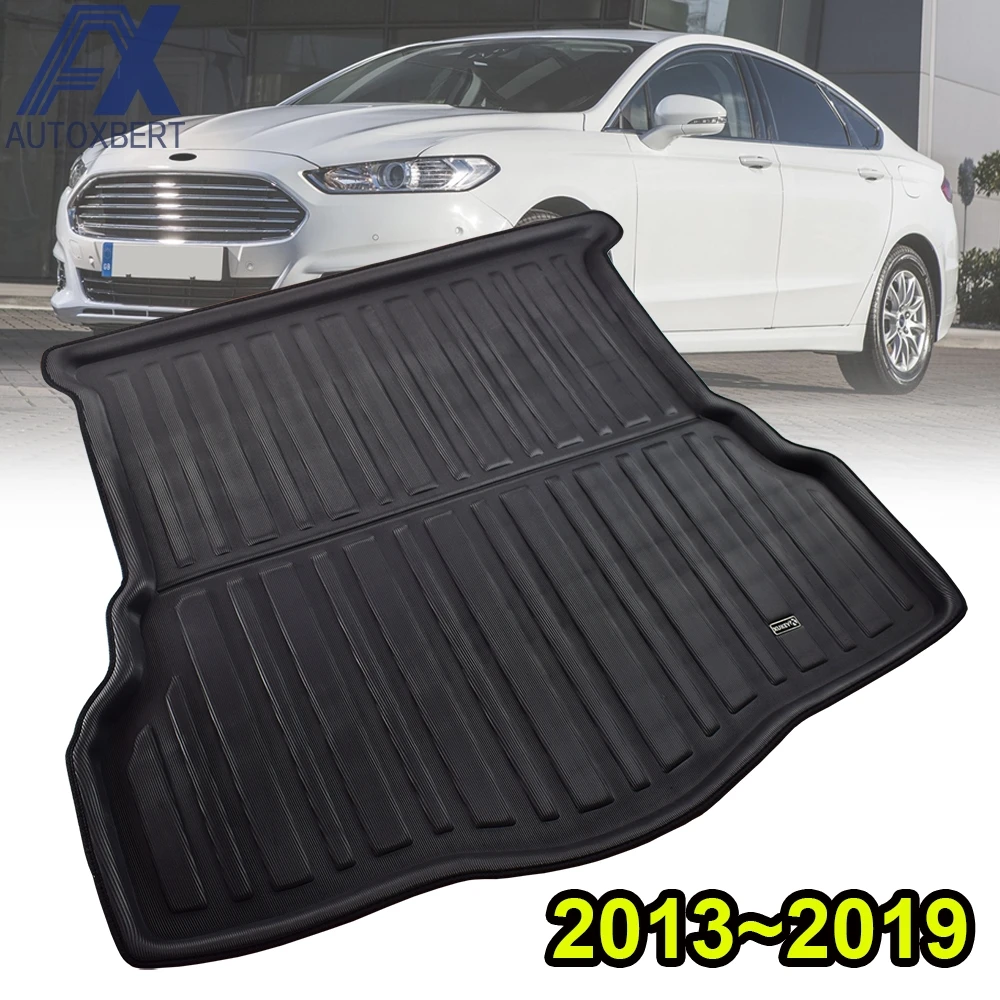 

AX Rear Trunk Boot Mat Liner For Ford Fusion Mondeo Cargo Floor Tray Carpet Mud Kick Protector Overlay 2013 - 2016 2017 208 2019