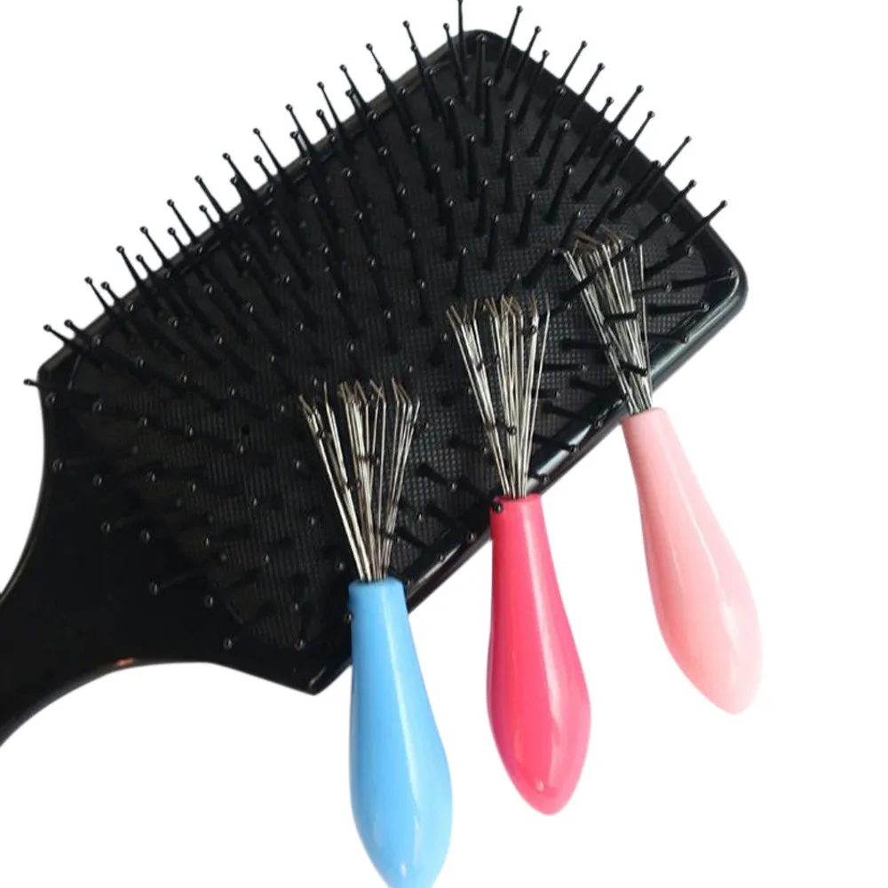 New Hair Brush Comb Cleaner Embedded Tool Plastic Cleaning Removable Handle Random Color 8cm Hot Sale