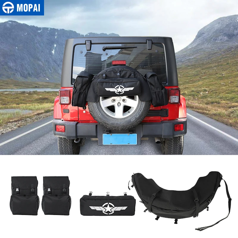 MOPAI Car Rear Spare Tire Storage Bag Tool Kit Cargo Organizer Bags