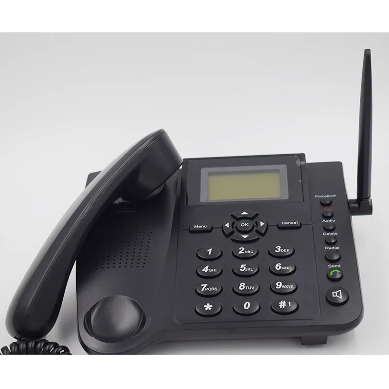 GSM850 900 беспроводной стационарный телефон с sim-картой для домашнего офиса Бизнес поддержка Handfree АОН радиальный телефон черный