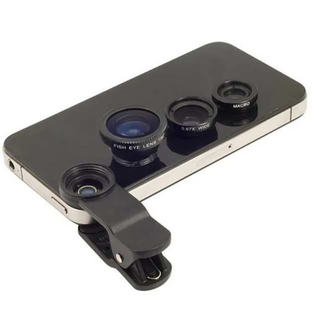 3 in 1 Fish Eye Lens for Mobile Phone Camera Wide Macro Fisheye Lenses for Sony