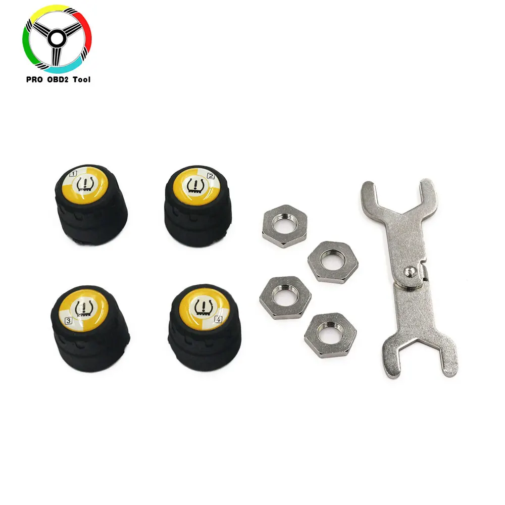 Newest 4 Pieces Outer Sensors TPMS Bluetooth 4.0 Car TPMS Tire Pressure Monitoring System BLE TPMS Low Energy For Android iOS