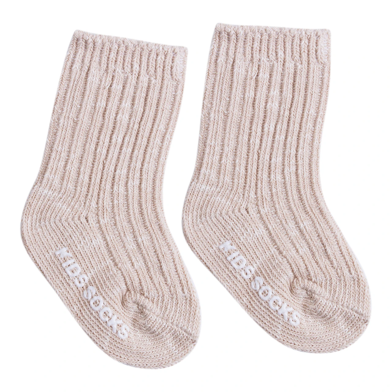 Детские носки для малышей от 0 до 4 лет, однотонные хлопковые нескользящие носки для новорожденных, носки для малышей - Цвет: Бежевый